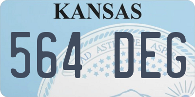 KS license plate 564DEG