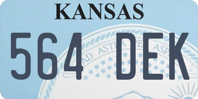 KS license plate 564DEK