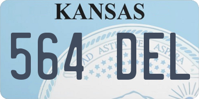 KS license plate 564DEL