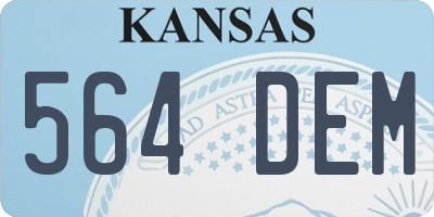 KS license plate 564DEM