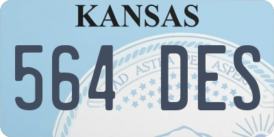 KS license plate 564DES