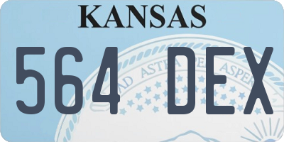 KS license plate 564DEX