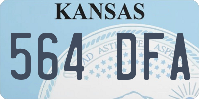 KS license plate 564DFA