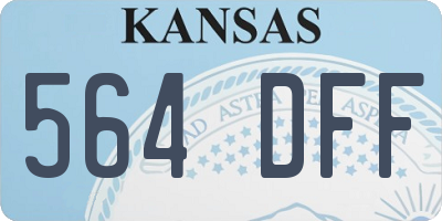 KS license plate 564DFF