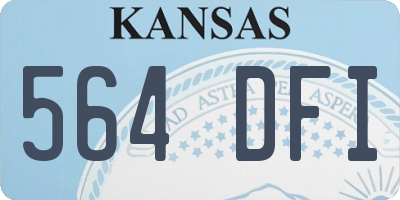KS license plate 564DFI