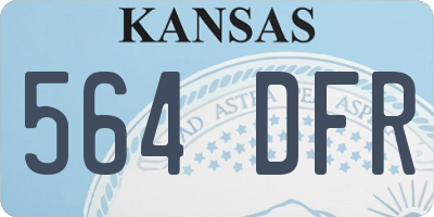 KS license plate 564DFR