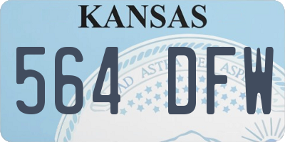 KS license plate 564DFW