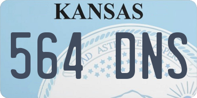 KS license plate 564DNS