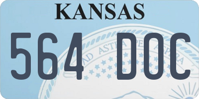 KS license plate 564DOC