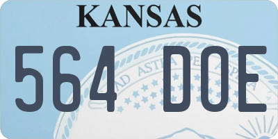 KS license plate 564DOE