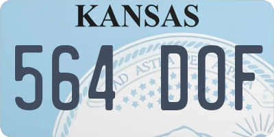 KS license plate 564DOF