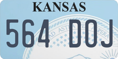 KS license plate 564DOJ