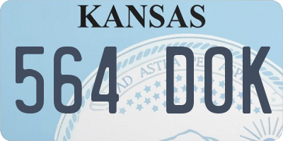 KS license plate 564DOK
