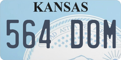 KS license plate 564DOM