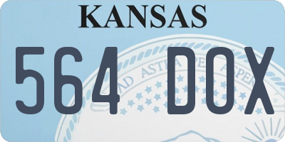 KS license plate 564DOX