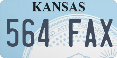 KS license plate 564FAX