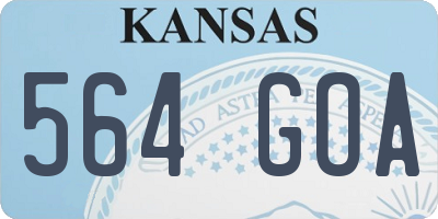 KS license plate 564GOA