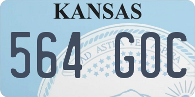 KS license plate 564GOC