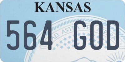 KS license plate 564GOD