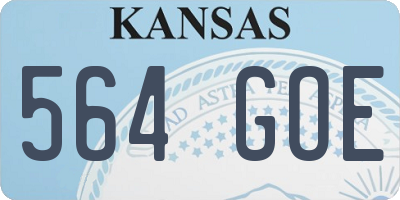 KS license plate 564GOE