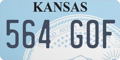 KS license plate 564GOF