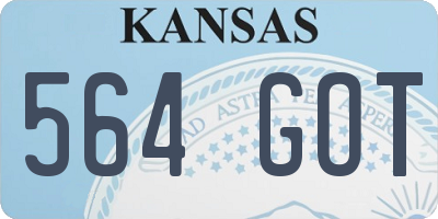 KS license plate 564GOT