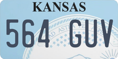KS license plate 564GUV