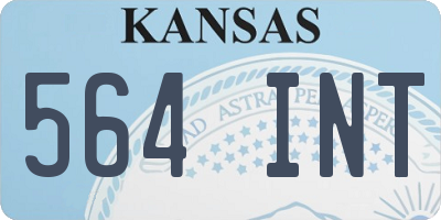 KS license plate 564INT