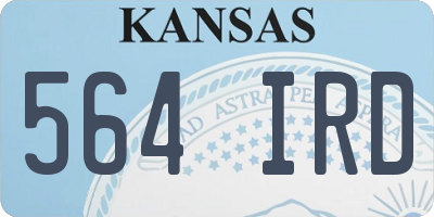 KS license plate 564IRD