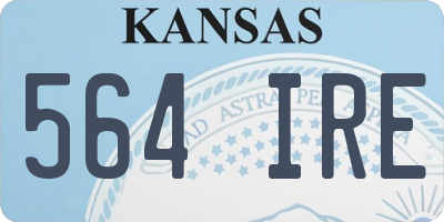 KS license plate 564IRE