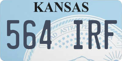 KS license plate 564IRF