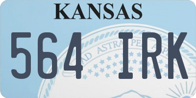 KS license plate 564IRK