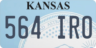 KS license plate 564IRO