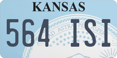 KS license plate 564ISI