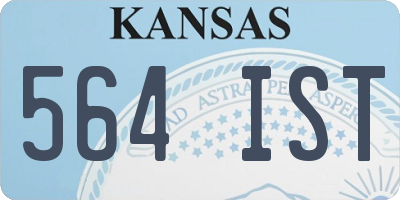 KS license plate 564IST