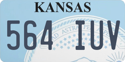 KS license plate 564IUV