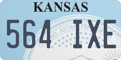 KS license plate 564IXE