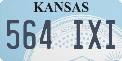 KS license plate 564IXI