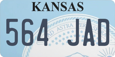 KS license plate 564JAD