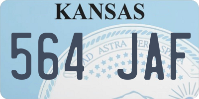 KS license plate 564JAF