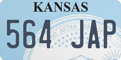 KS license plate 564JAP