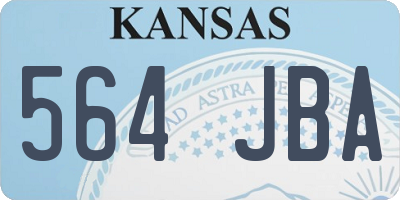 KS license plate 564JBA