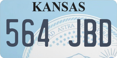 KS license plate 564JBD