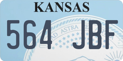 KS license plate 564JBF