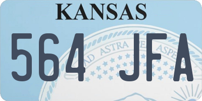 KS license plate 564JFA