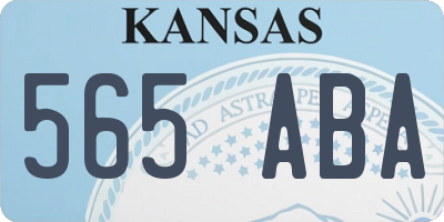 KS license plate 565ABA