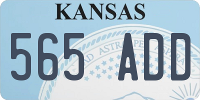 KS license plate 565ADD