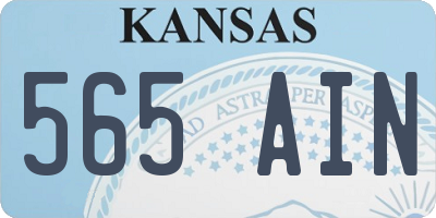 KS license plate 565AIN
