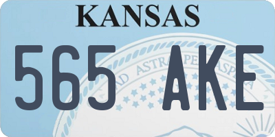 KS license plate 565AKE