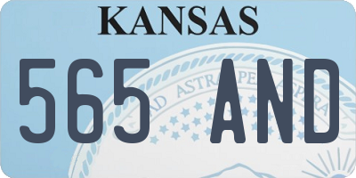 KS license plate 565AND